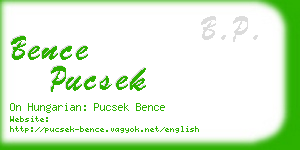 bence pucsek business card